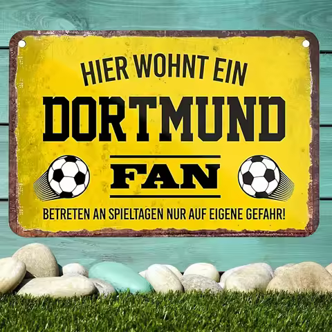 Borussia Dortmund Fans Vintage Tin Sign Plaque, Metal Plate, Retro Posters, Wall Decor for Bar, Pub,