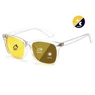 Cyxus Polarized & Blue Light Blocking Night Vision Photochromic Sunglasses Rectangular Day & Night U