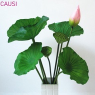 CAUSI Artificial Flower, DIY Decoration Artificial Flower Pole Artificial Lotus, Lotus Lotus Leaf Lo