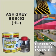 1L ( Z9093 ASH GREY ) EPOXY FLOOR PAINT / CAT EPOXY LANTAI ( HEAVY DUTY Brand ) ZINXER Protection / CERAMIC CEMENT