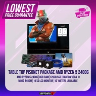 JEFFDATAPC-TABLE TOP PISONET  RYZEN 5 2400G B450M 8GB 120GB SSD VEGA 8 19 WIDE LED RGB KBMS MOUSEPAD