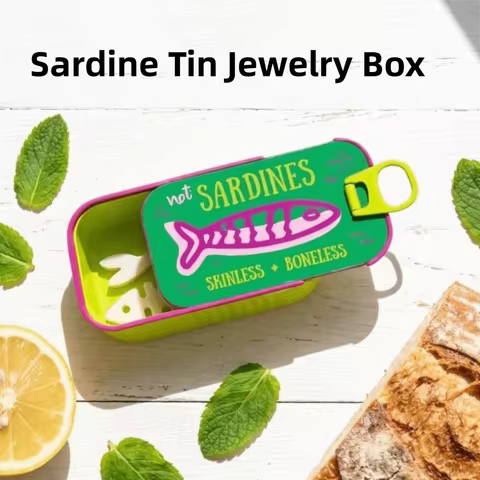 3D Printed Sardine Tin Jewelry Box Multi Functional Creative Jewelry Display Organizer Decorative Du