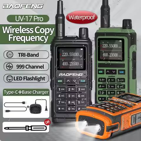 Baofeng UV 17 Pro Wireless Copy Frequency Walkie Talkie 16 KM Long Range Flashlight Type-C Charger H