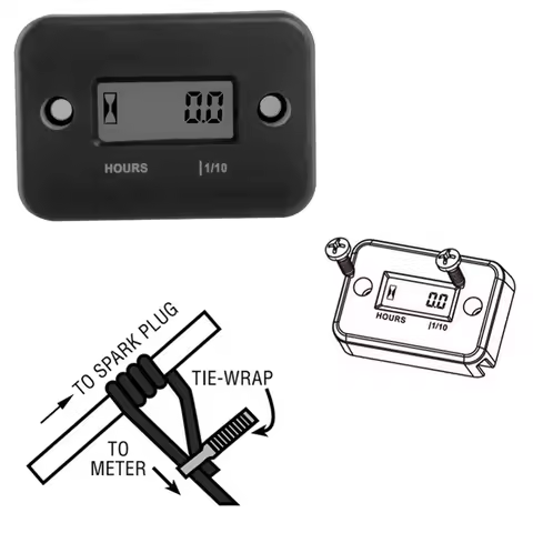 Inductive Tachometer Hour Meters for Motorcycle/Boat Engines Counter Hour Meter Hour Tachometer Wate