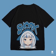 GAWR GURA SHORK SHARK Hololive Holo EN MYTH Vtuber T-Shirt Cotton Combed 24s Japanese Clothes