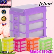 PlatMart - [READY STOCK] 3 Tier Felton Drawer Storage Box, Desktop Organizer Storage Box (RANDOM PICK COLOR)