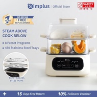 Simplus Electric Steamer(1000W) 2-Tier 9L Steamer and 2L Pot