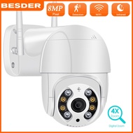 BESDER 8MP 4K Wireless PTZ Camera Outdoor with Night Vision 360 HD 5MP CCTV Connect to Cellphone with Voice 5X Zoom Waterproof IP Surveillance Camera 1080P AI Auto Tracking CCTV