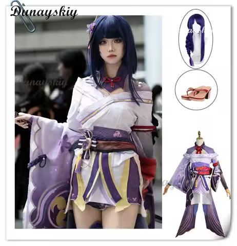 Genshin Impact Raiden Makoto Baal Cosplay Costume Adult Carnival Uniform Wig Anime Halloween Masquer