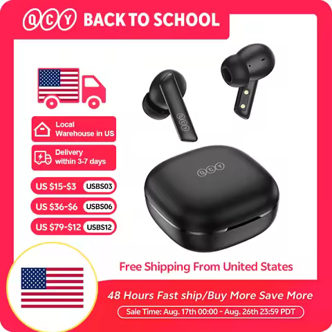 QCY HT05 ANC Wireless Earphone 40dB Noise Cancelling Bluetooth 5.2 Headphone 6 Mic ENC HD Call TWS E