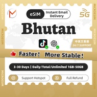 Bhutan eSIM 4G 3-30 Days Daily1GB-3GB/Total20GB-50GB/Unlimited Data eSIM Bhutan Unlimited Data Insta