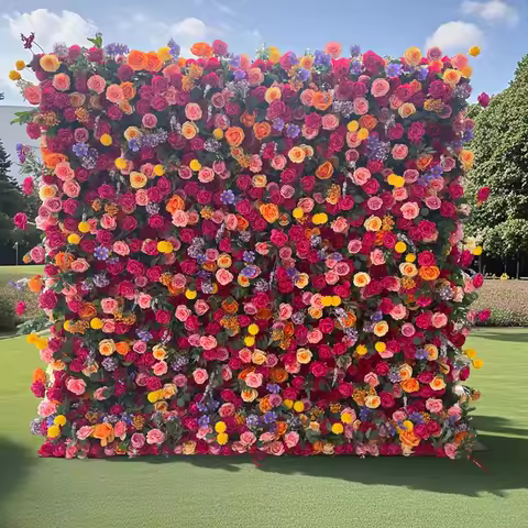 3D Royal Series Deluxe Edition Rose Red Rose Yellow Hydrangea Mixed Flower Wedding Background Wall P