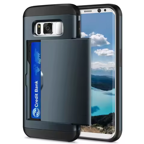 For Samsung Galaxy S8 Plus S8+ Samsung S8 Plus Case Cover Protective Credit Card Holder ID Slot Coqu
