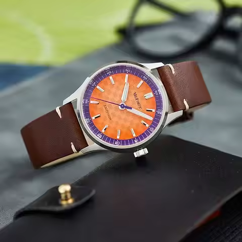 Milifortic Men Aviator Watch 38mm Quartz Wristwatch Sapphire Mirror BGW-9 Luminous 10ATM Waterproof 