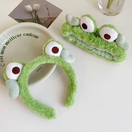 Face Wash Headband Girl 2023 New Cartoon Cute Plush Frog Bunch Hairband Hairband