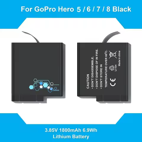 1800mAh Battery FOR GoPro or USB Accurate Display Charger for GoPro Hero8 Hero7 Hero6 Hero5 Black fo