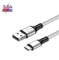 Micro Usb Cable fast charger cable charging wire 3.0A 1M 2M Long Cable Data transmission for Samsung Galaxy A10s/ A7 2018/ A01/ A02/ A03/ A10/ S7/ S7 Edge/ VIVO Y91 Y91i Y20 Y20i Y11 2019 Y69 Y81 Y15 Y19 V11i Y15S/ Huawei Nova 2i 3i Y6P android Phone