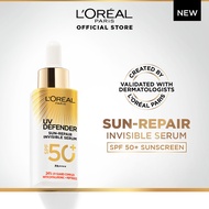 L’Oréal Paris UV Defender Sun Repair / Sunscreen Invisible Serum SPF50+ Repair Dark Spots, Lines & U