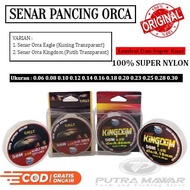 Senar / Knur Tali Pancing Nylon Orca Eagle Dan Kingdom Panjang 50 Meter Benang - Kenur Pancingan Warna Kuning Putih Bening Super Strong Atau Yang Kecil &amp; Paling Kuat Anti Keriting Murah Untuk Ikan Mas Gratis Ongkir