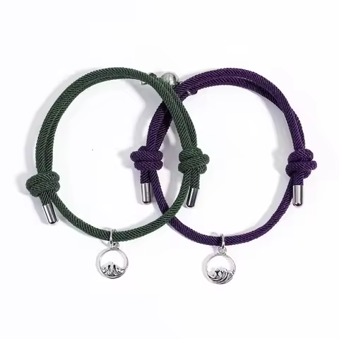 Valentine''s Day Gift Adjustable Sea Mountain Magnatic Bracelet Oath Forever Love Relationship Brace