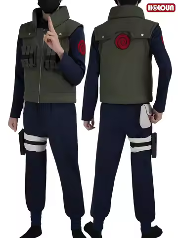HOLOUN Anime Hatake Kakashi Cosplay Costume Vest T-shirt Pants Pouch Cos Convention Gift Halloween C