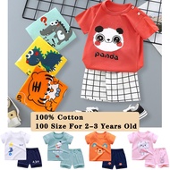 Size 100 For 2-3 Years Old Baby's tall 90cm-100cm Girls Boys 2-piece Vest Set Kids Shirts Suit Carto