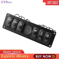 แผงสวิตช์ GANG Rocker ZYStar 6พร้อมโวลต์มิเตอร์