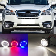 ไฟหน้ารถ DRL ไฟ LED รถยนต์2ดวงสำหรับ Subaru Forester 2013-2018ไฟไฟตัดหมอกตัดหมอกในเวลากลางวัน1คู่