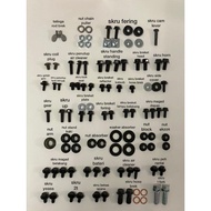 SKRU BOLT SCREW 10 12 NUT 14  SET BODY COMPLETE YAMAHA RXZ MILI CATALYZER ORIGINAL PACKLOT YAMAHA