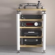 AV Media Stand, Audio Rack Stereo Cabinet, Stereo Stand with Shock-Absorbing Feet and Adjustable She