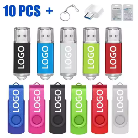 10PCS/lot Colour USB 2.0 USB Flash Drive 8GB 16GB 32GB 64GB 128GB USB Stick Pen Drive 1GB 2GB 4GB Pe