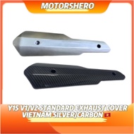 Y15 VIETNAM EXHAUST COVER SILVER CARBON