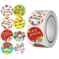 Birthday Sticker Roll Cute Round Birthday Labels for Gift Packaging Party Giveaway Decorations