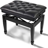 SMLZV Piano Keyboard Bench, Piano Bench,Adjustable Piano Bench,Black Solid Wood Vintage Style and Heavy-Duty Ergonomic Keyboard Stool,Home Vanity Bench or Musicians Guitar Chair (Size : A)