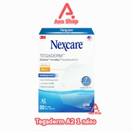 3M Nexcare Tegaderm A2 เทกาเดิร์ม ขนาด บรรจุ 30 แผ่น [1 กล่อง 1626W] แผ่นเทปใสปิดแผลกันน้ำ ฟิล์มปิดแ