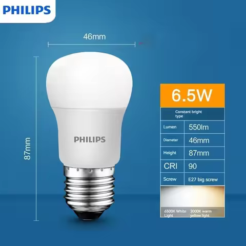 Philips Constant Bright LED Bulb True Color E27 E14 Screw Energy-Saving Lamp Household Super Bright 