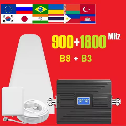 HWATEL Dual Band B8 B3 Cellular Amplifier GSM 2G 3G 4G 900 LTE 1800 DCS Cell Phone Signal Booster Ne