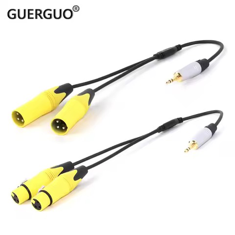 Premium Audio Cable Mini Jack 3.5 TRS to Dual XLR 3 Pin for PC Headphone Sound Mixer 3.5mm to 2 XLR 