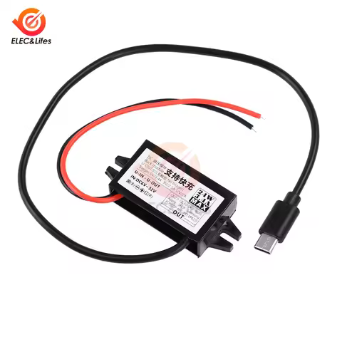 Waterproof 6-30V to 5V 9V 12V 24W Converter QC2.0/3.0 DC-DC Step Down Module Power Adapter USB-A Fem