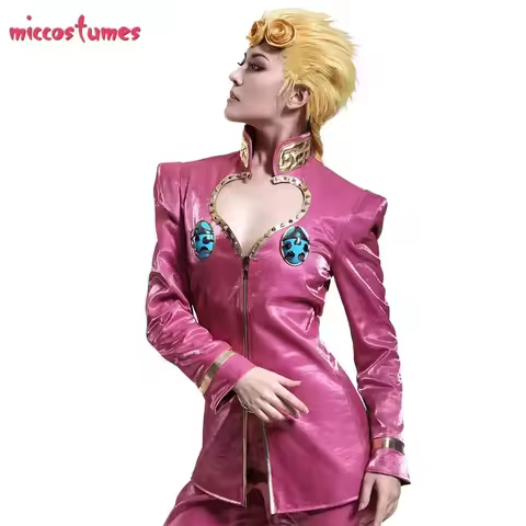 25COSMiccostumes Men's Golden Wind Giorno Cosplay Costume Outfit for Men Halloween cosplay costume