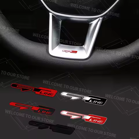 GT Line Badge Auto Interior Metal Logo Emblem Car Steering Wheel Sticker For Kia Sorento Ceed Picant