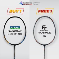 YONEX Nanoray Light 18i (Black) 【FREE】Rampage 10 / 11 | Aero-Tech 11 / 12 Badminton Racket - [Buy 1 