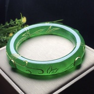 100% Real Green Jade Bangle Round Bracelets Natural Handmade Jade Bracelets Green Jade Bangles Bracelet For Women