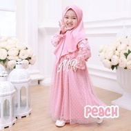 Gamis pesta anak perempuan brokat,baju muslim lucu anggun cantik