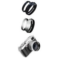 Metal Lens Hood + 49mm Thread Adapter Ring for Fujifilm Fuji X100F X100S X100T X100V X70 X100 Camera