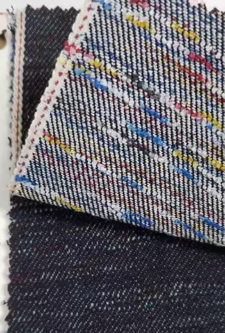 13.2 oz Selvage Rainbow Nep Denim Material Suppliers By Yard Rainbow Weft Indigo Black Selvedge Jean