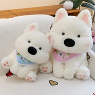 Milk Cute West Highland Doll Scarf Puppy Plush Doll Children Accompanying Doll Girl Gift zhizhuip71