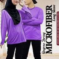 𝐐𝐀𝐘𝐑𝐀𝐀 (P5) Jersey Plain Microfiber 𝐋𝐨𝐧𝐠 𝐒𝐥𝐞𝐞𝐯𝐞 Round Neck / Size : S-5XL / Muslim Wear / T-shirt Un