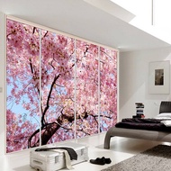 【SA wallpaper】 Custom Any Size 3D Wall Mural Romantic Beautiful Cherry Blossom Landscape Photo Mural Wallpaper Living Room Restaurant 3D Decor
