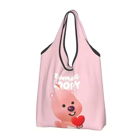 Custom Zanmang Loopy Groceries Shopping Tote Bags Women Cute Cartoon Shoulder Shopper Bags Large Cap
